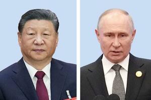 　中国の習近平国家主席（左）とロシアのプーチン大統領