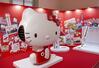 ハローキティの展覧会に設けられたフォトスポット＝１０月３０日、東京・上野の東京国立博物館