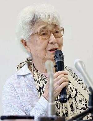 横田滋さんの死去から6年になるのを前に会見し、思いを語る横田早紀江さん=2日、川崎市