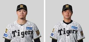 　阪神の佐藤（左）、高橋