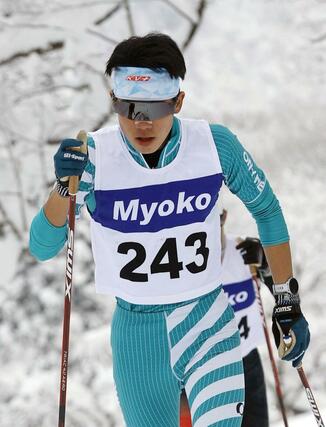 男子5キロクラシカル フリーとの2冠を達成した我田平(塩沢)=妙高市
