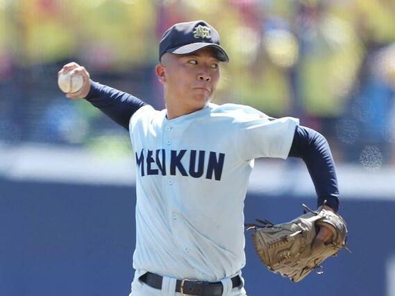 帝京長岡－新潟明訓　新潟明訓先発の田村洸太郎＝エコスタ