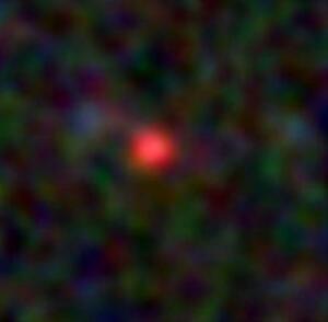 　ジェームズ・ウェッブ宇宙望遠鏡が捉えた「リトル・レッド・ドット」（播金優一・東京大助教提供）