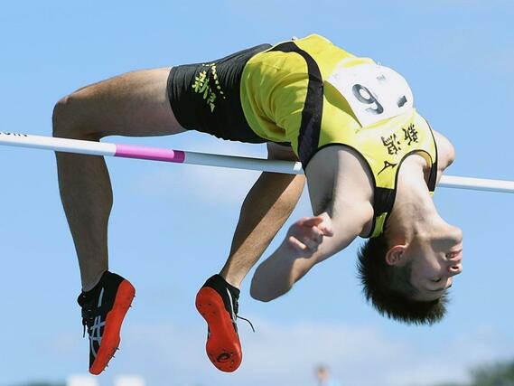 陸上成年男子走り高跳びで４位入賞した長谷川直人（サトウ食品新潟アルビレックスＲＣ）＝滋賀県彦根市（写真映像部・大橋奎介）