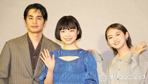 NHK夜ドラ『ミッドナイトタクシー』取材会に登壇した(左から)中村蒼、古川琴音、伊藤万理華(C)ORICON NewS inc.