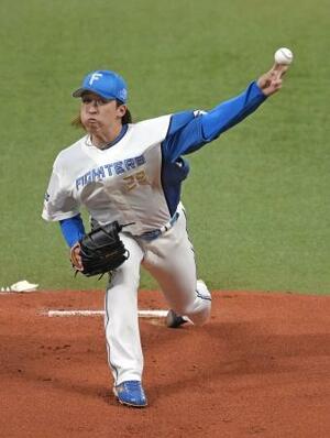 ロッテ戦に先発した日本ハム・細野=エスコンフィールド