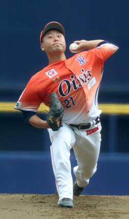 新潟－広島　新潟先発の牧野＝エコスタ