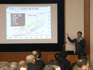 降雪期を前に開かれた「雪かき安全シンポジウム」=長岡市幸町2