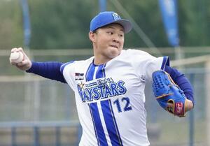 　紅白戦で先発し、２回を完璧に抑えたＤｅＮＡ・竹田＝宜野湾