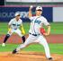 　ベースボール・ユナイテッドでプレーするプロ野球ＤｅＮＡの吉岡暖＝２０２５年、ＵＡＥ・ドバイ郊外（ベースボール・ユナイテッド提供・共同）